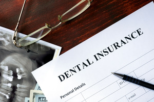 Dental insurance form on a table